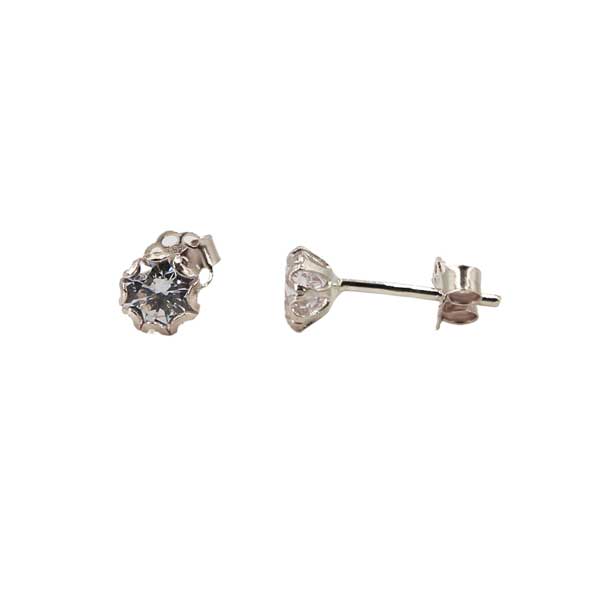 Valkokultaiset zirkoniakorvakorut 5 mm