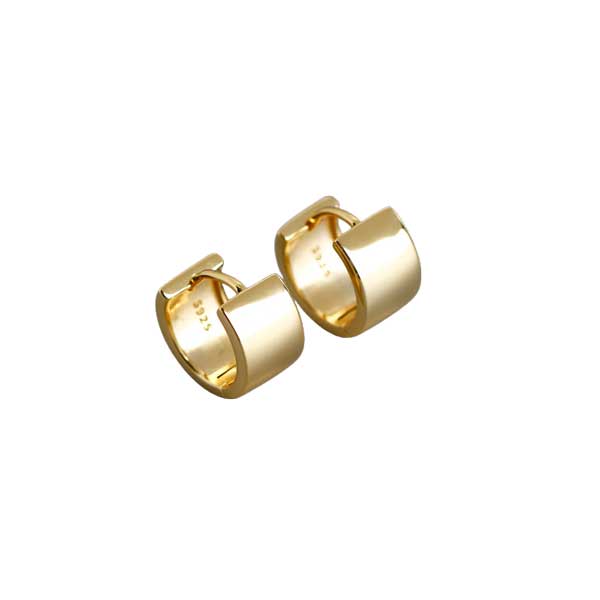 Hopeiset kullatut korvarenkaat 13,5 mm