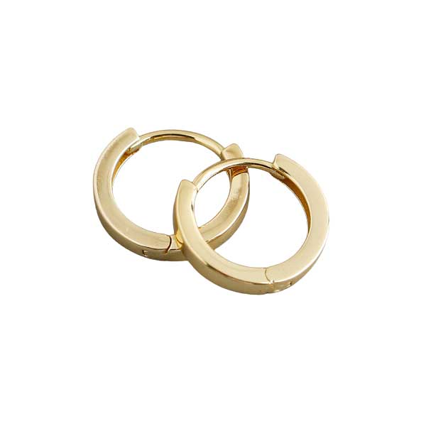 Hopeiset kullatut korvarenkaat 13,5 mm