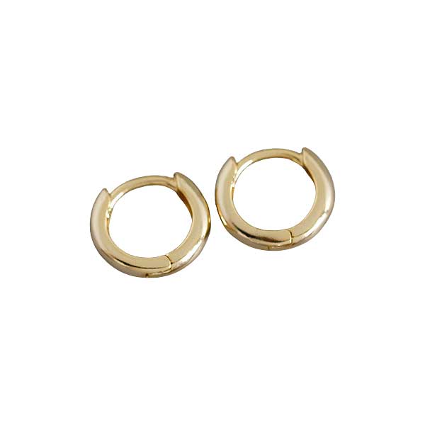 Hopeiset kullatut korvarenkaat 12 mm