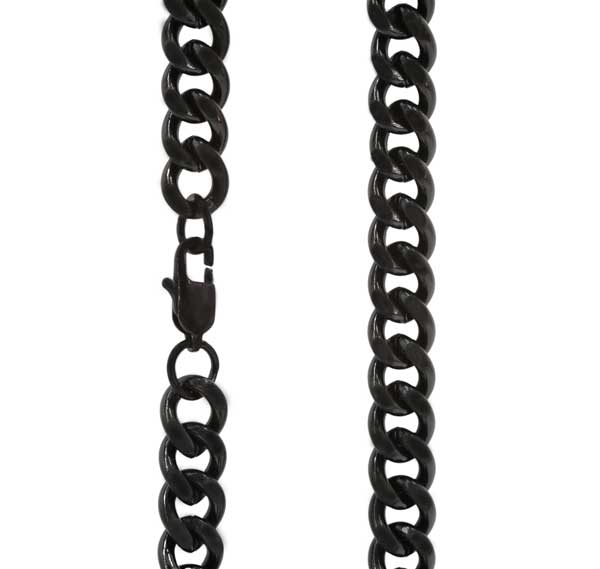 Miesten panssariketju musta teräs 10mm Trendi Koru