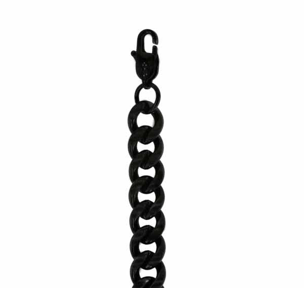 Miesten panssariketju rannekoru musta teräs 10mm Trendi Koru