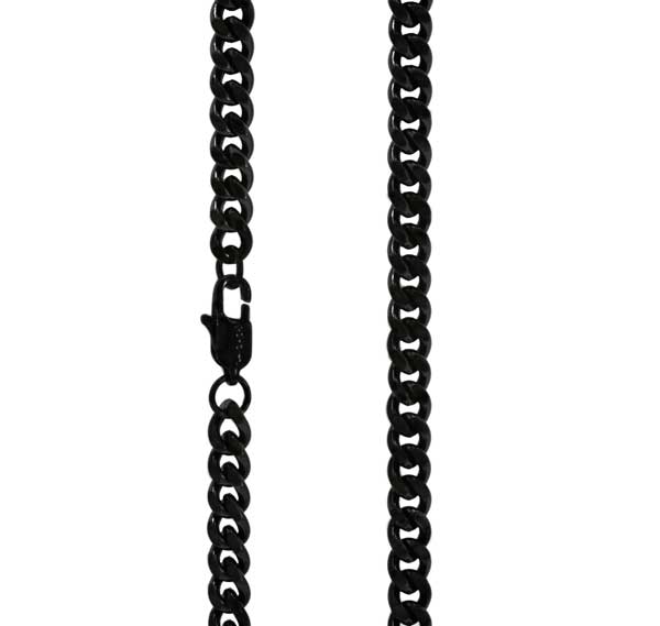 Miesten panssariketju musta teräs 6mm Trendi Koru