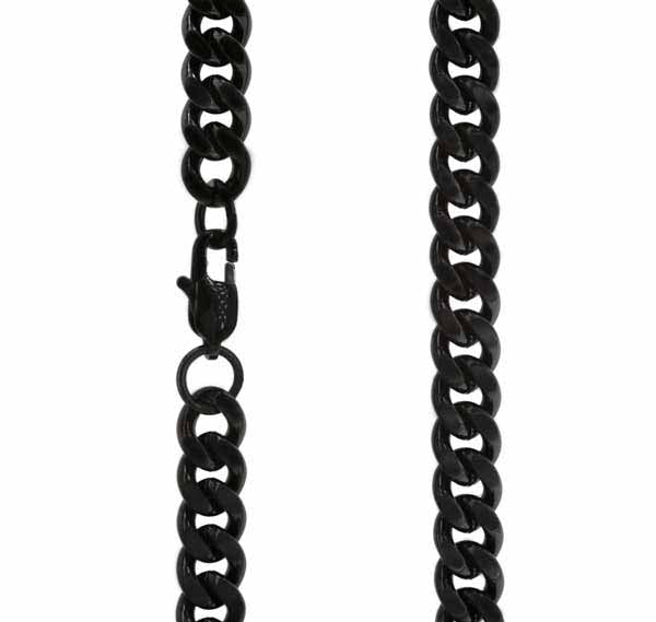 Miesten panssariketju musta teräs 8mm Trendi Koru