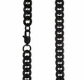 Men's curb chain, black steel, 8mm