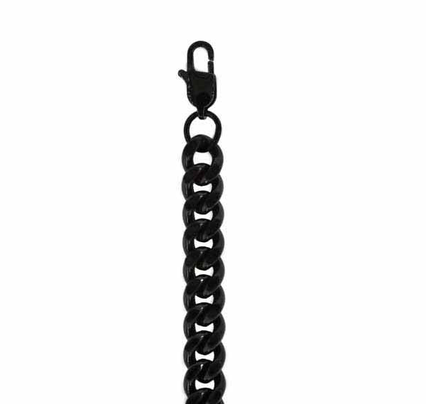 Miesten panssariketju rannekoru musta teräs 8mm Trendi Koru
