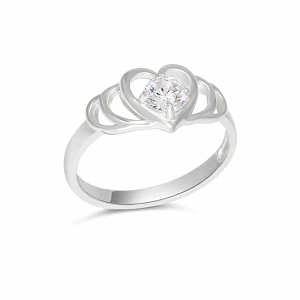 Hopeinen kastesormus sydän SBR-1292Z