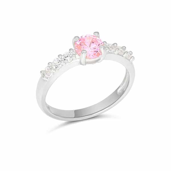 Hopeinen kastesormus SBR-8133Zpink