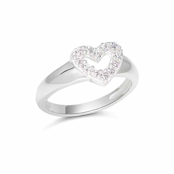 Hopeinen kastesormus sydän SBR-8135Z