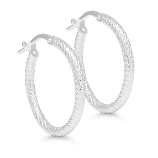 Hopeiset rengaskorvakorut 16 x 2 mm