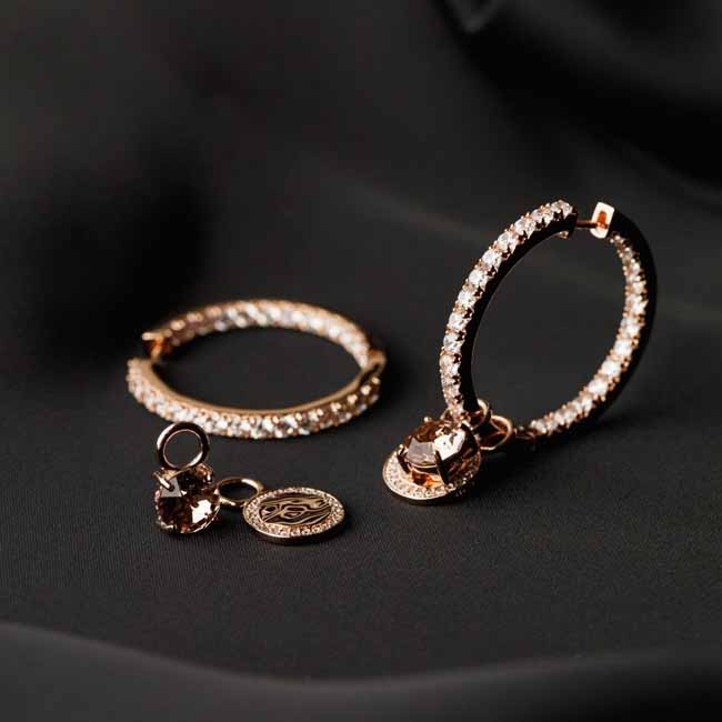 Marmara Sterling ruusukullatut roikkuvat hopeakorvakoruhelat
