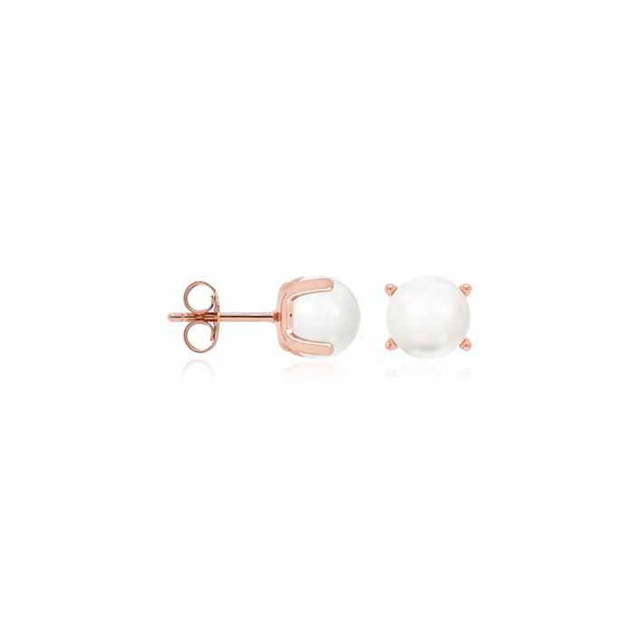 Marmara Sterling ruusukullatut helmikorvakorut 6 mm