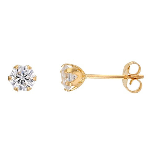 Kultaiset korvakorut zirkoniat 4 mm