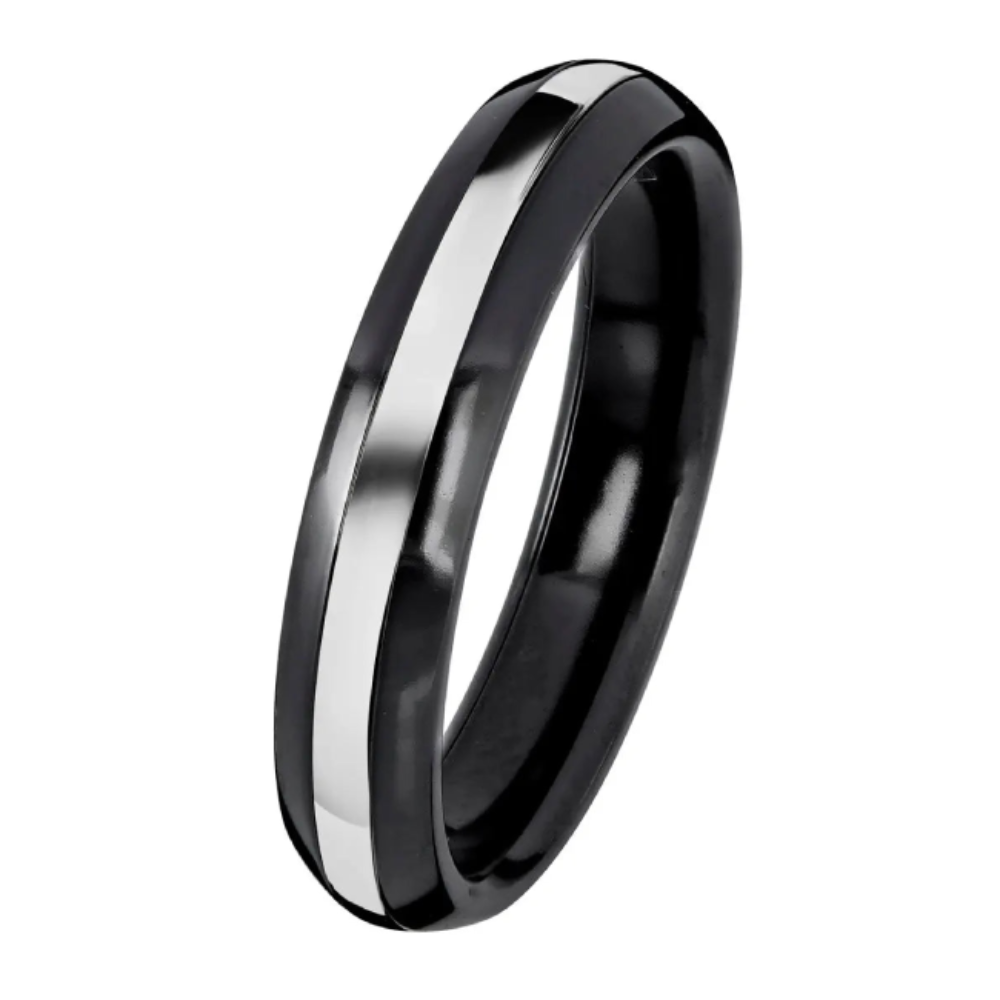 Kohinoor Black Duetto Edition kihlasormus musta 4,5 mm 006-093V