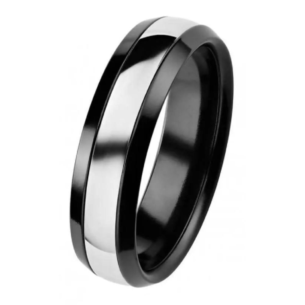 Kohinoor Black Duetto Edition kihlasormus musta 6 mm 006-092V