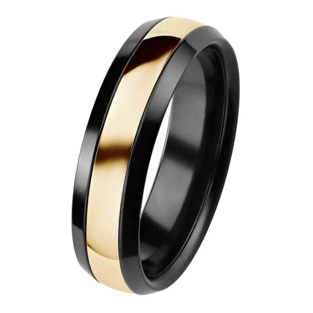 Kohinoor Black Duetto Edition kihlasormus musta 6 mm 006-092