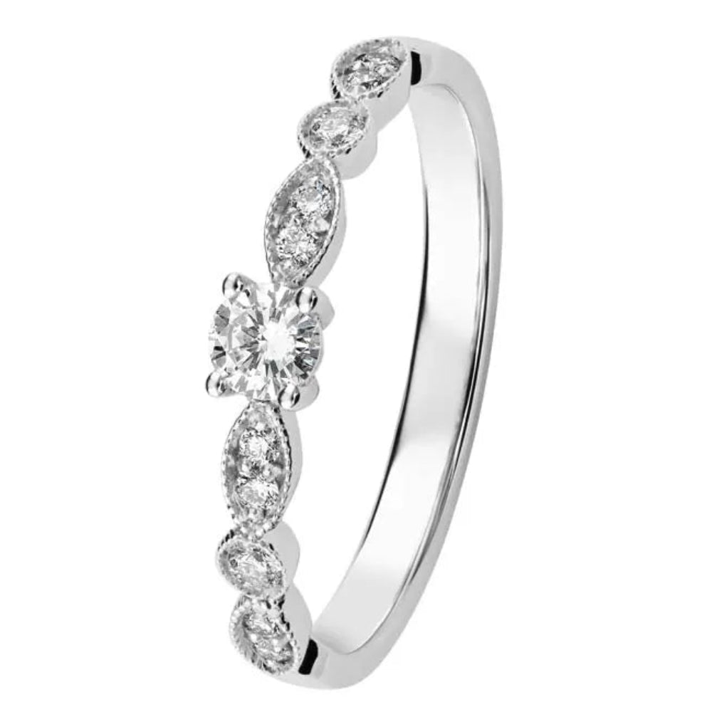 Kohinoor Clara Timanttisormus 0,25 ct Valkokulta