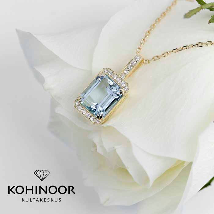 Kohinoor timanttiriipus akvamariini keltakulta Kohinoor