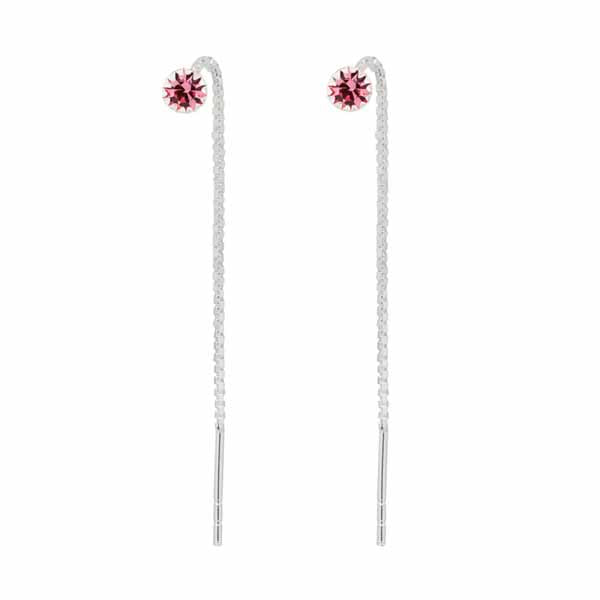 Ketjukorvakorut vaaleanpunainen zirkonia E-13708Zpink