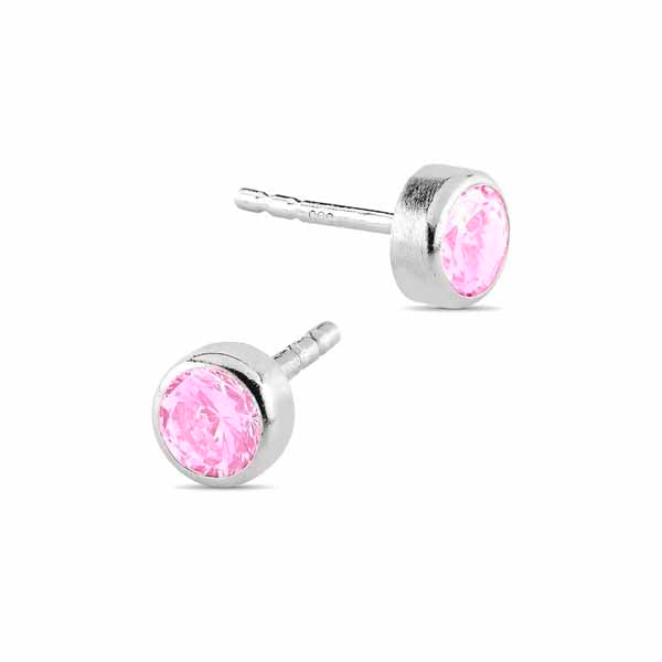 Korutuote Valkokultakorvakorut Pinkit Zirkonit 3,3 mm