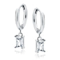 Silver drop earrings with zirconia