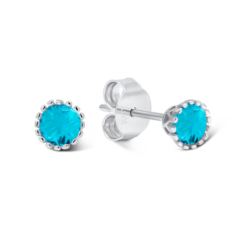Korvakorut Hopea Sininen Zirkoni E-0487aqua