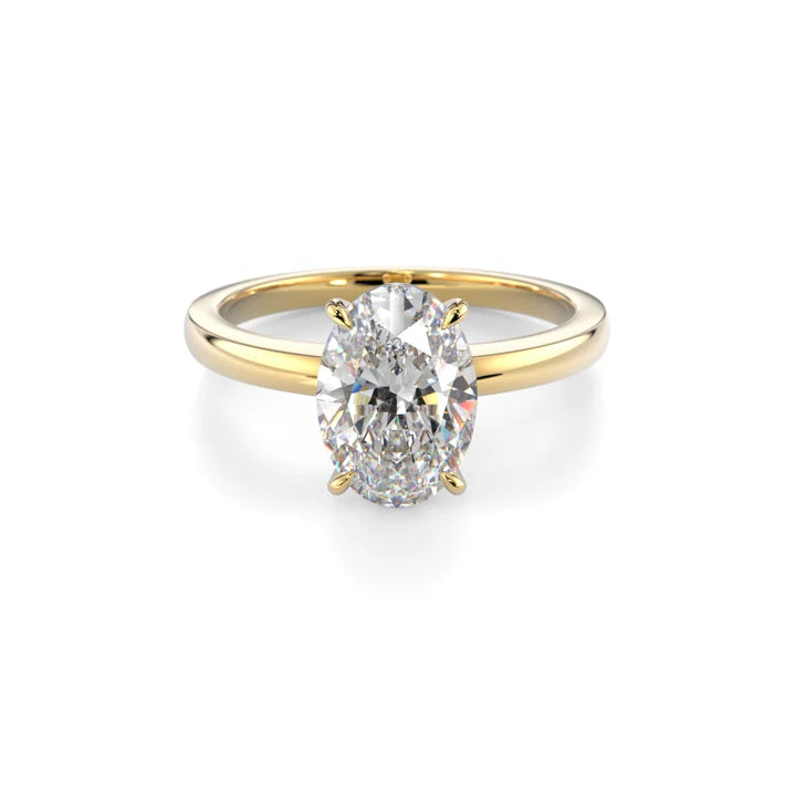 Kotimainen Festive keltakultainen timanttisormus solitaire 1,50 ct laboratoriotimantilla etuprofiili