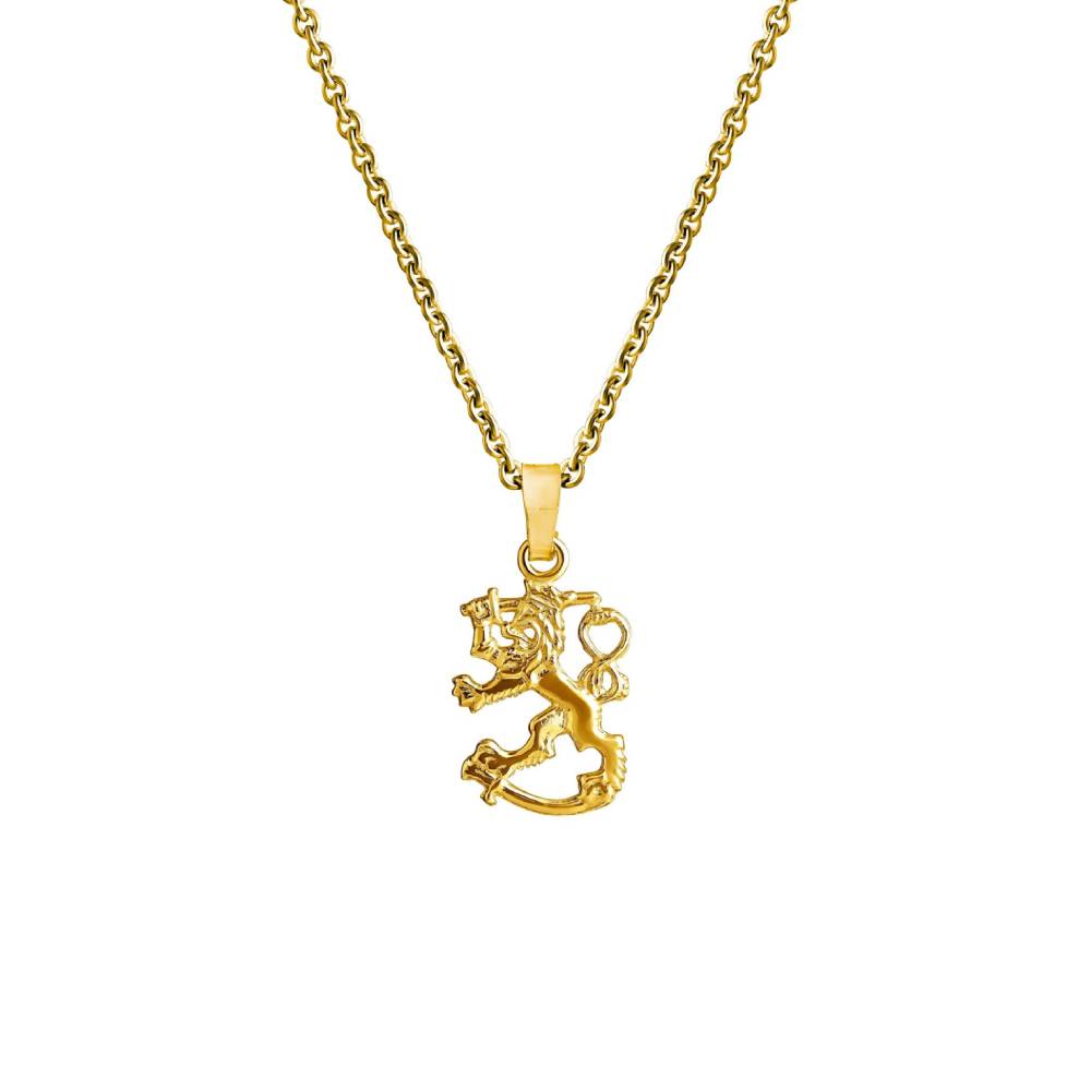 Hopeinen kullattu suomi-leijona riipus 52507700500 Top Gold