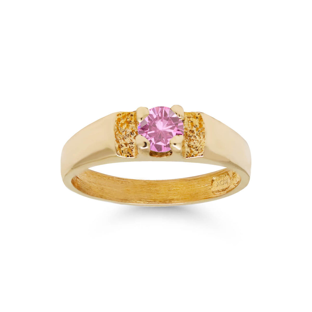 Kultainen kastesormus 6003pink