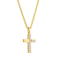 Lempikoru Ilon Hetki gold-plated cross pendant with zirconia stones