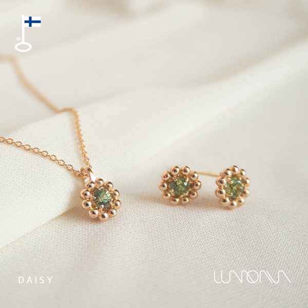Lumoava Daisy riipus keltakulta