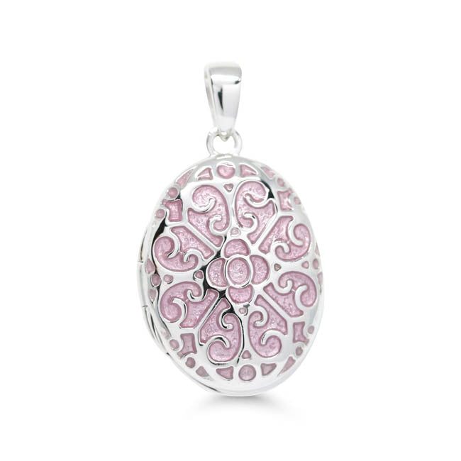 Medaljonki Hopea Ovaali Pinkki Emalointi WP-38558pink