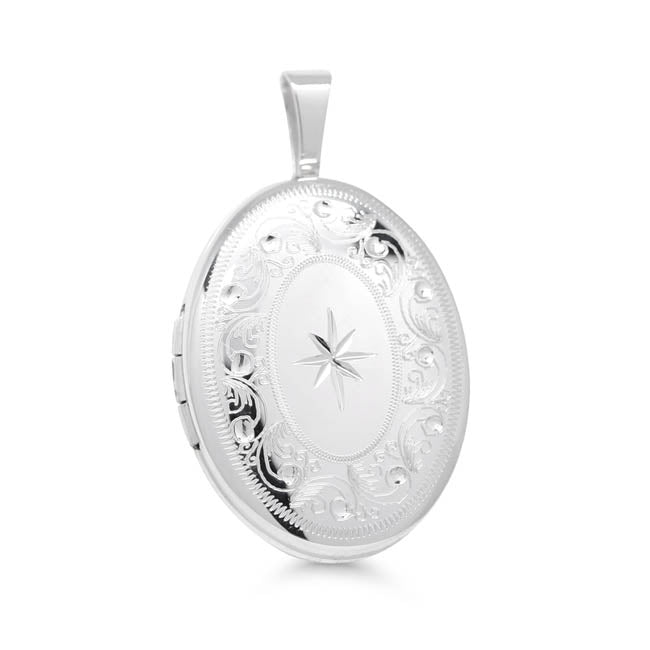 Medaljonki Hopea Ovaali Tähti ja Köynnös SPL-60173/20mm