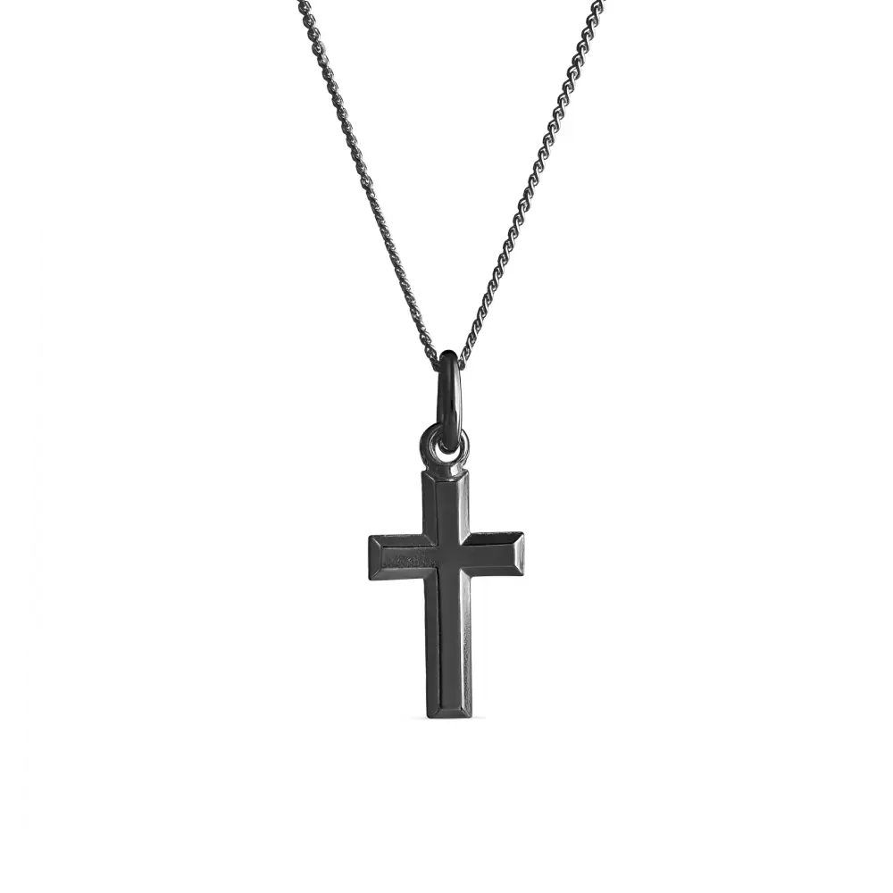 Musta hopeinen rippiristi 4256653500 Top Gold