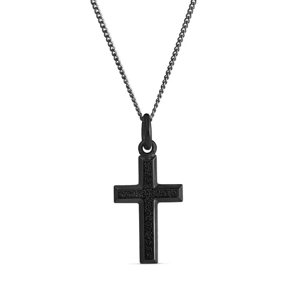 Musta hopeinen rippiristi 4256693500 Top Gold