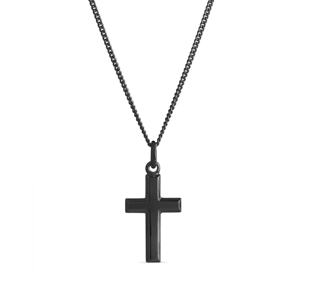 Musta hopeinen rippiristi 4256723500 Top Gold