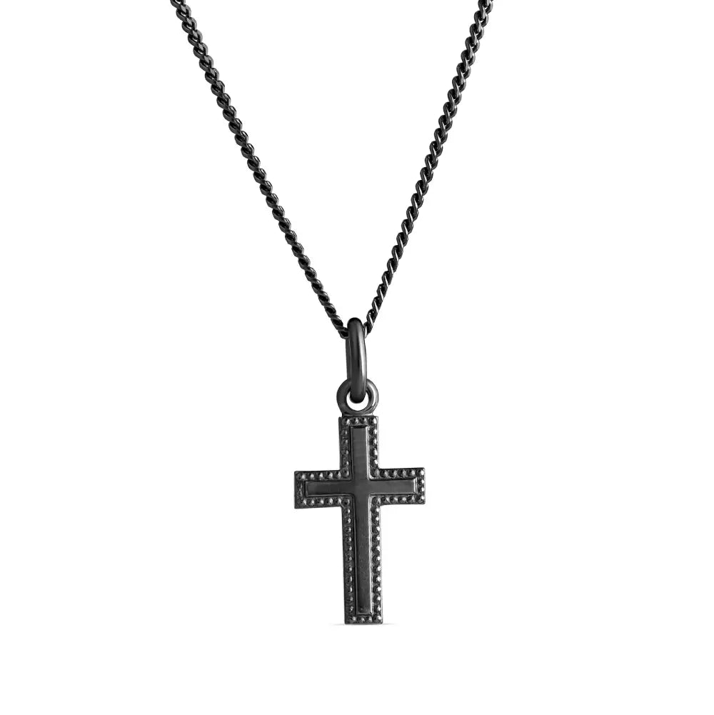 Musta hopeinen rippiristi 4256763500 Top Gold