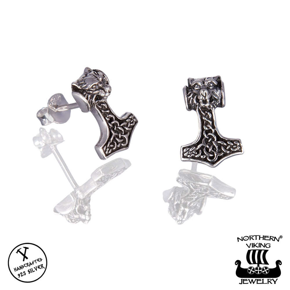 Northern Viking Jewelry Wolf Head Thorin Vasara korvakorut