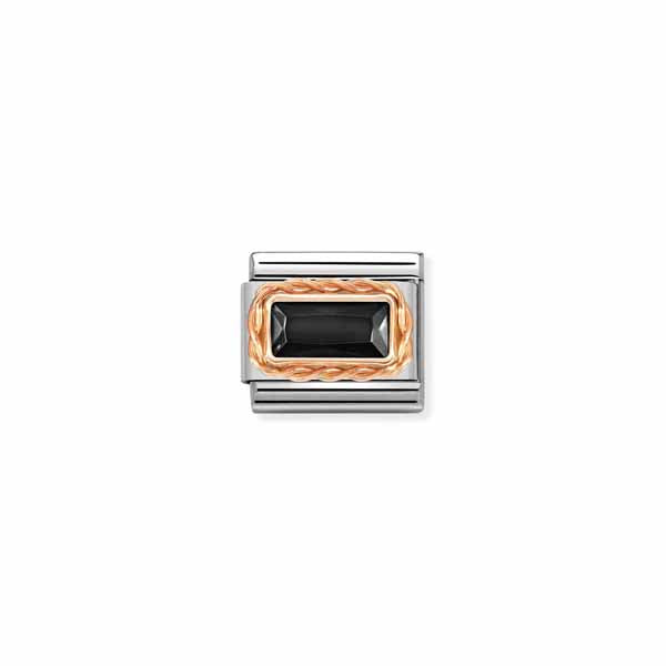 Nomination Classic Faceted Baguette musta