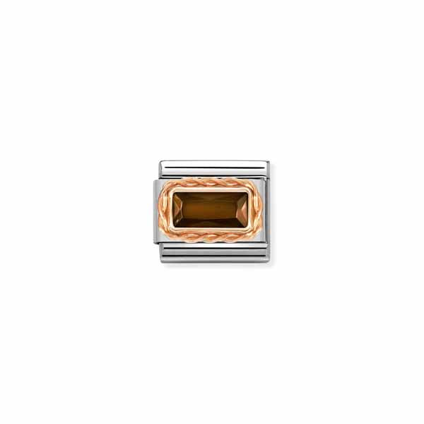 Nomination Classic Faceted Baguette ruskea

