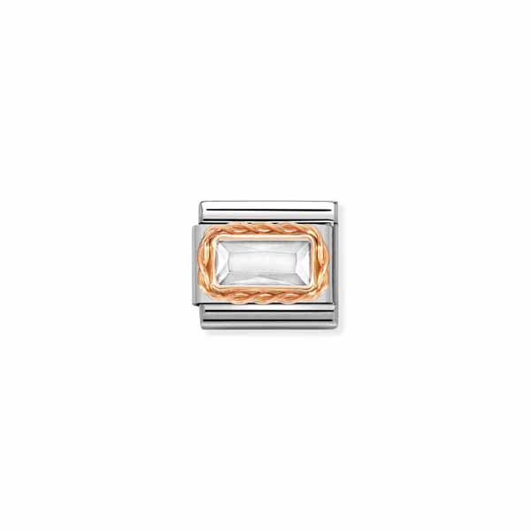 Nomination Classic Faceted Baguette valkoinen
