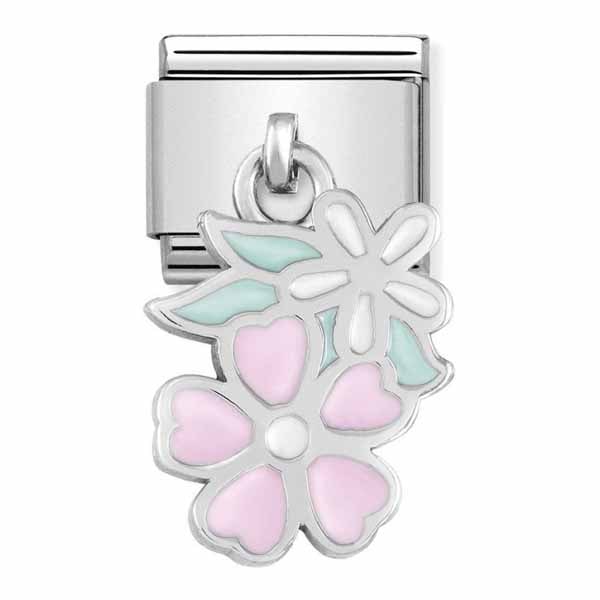 Nomination Classic Silvershine Charm Kaksi kukkaa