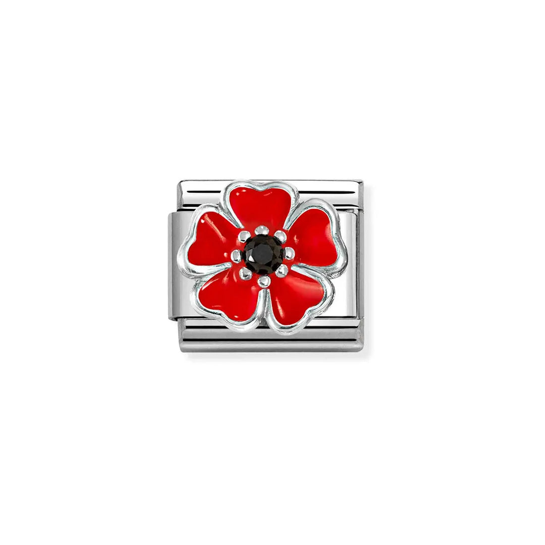 Nomination-pala Classic Silvershine Red Flower 330321/19 Nomination