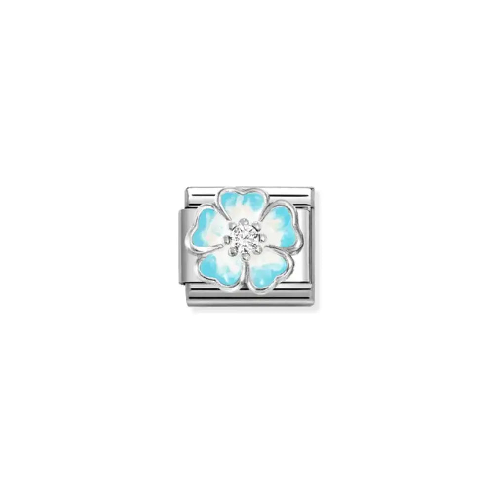 Nomination-pala Classic Silvershine Blue shaded Flower 330321/16 Nomination