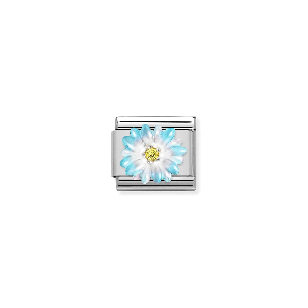 Nomination-pala Classic Silvershine Blue shaded Flower 330321/16