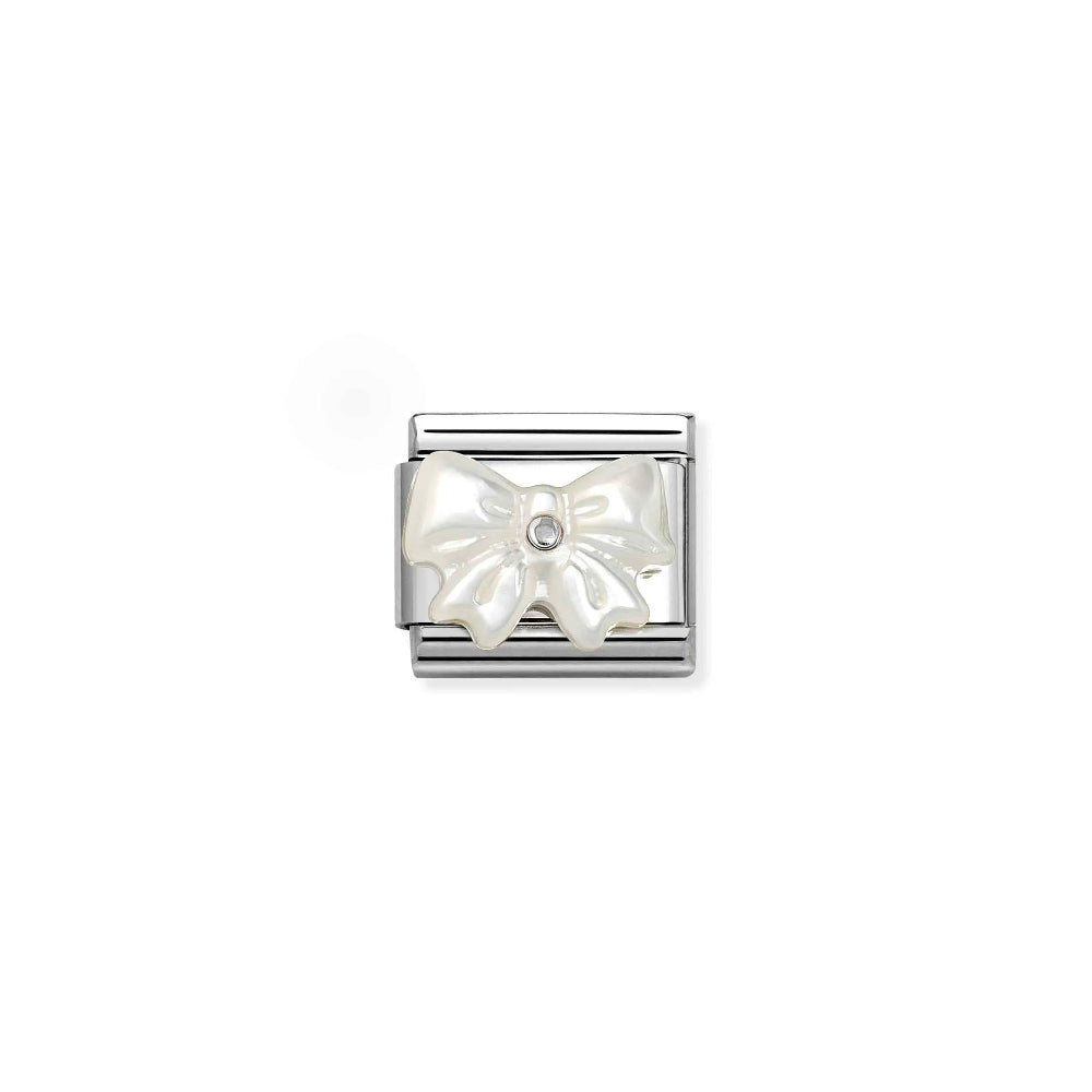 Nomination-pala Classic Silvershine Helmiäinen rusetti 330509/20