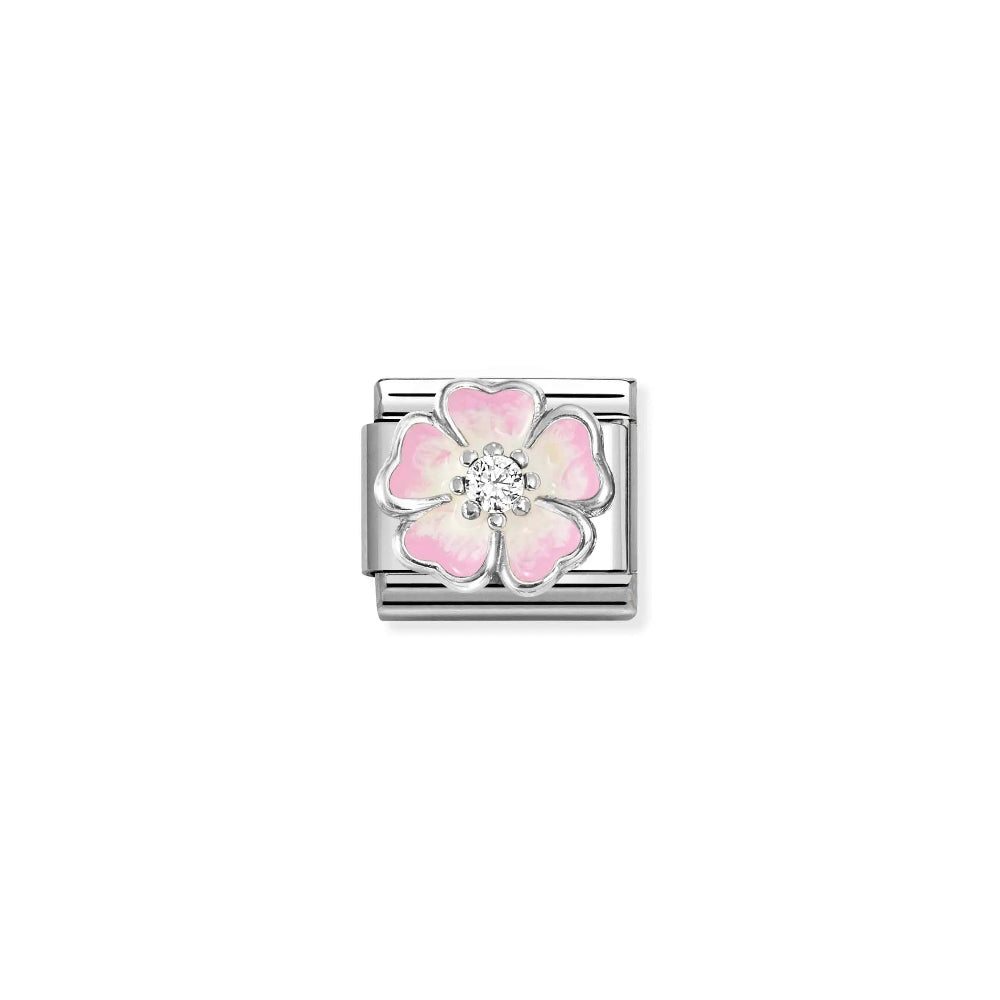 Nomination-pala Classic Silvershine Pink shaded Flower 330321/17