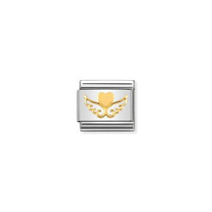 Nomination-pala Classic Gold Heart with Wings 030116/20 Nomination