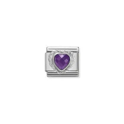 Nomination-pala Classic Silvershine Violetti Sydän 330603/001 Nomination
