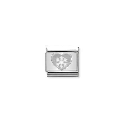 Nomination Classic Silvershine Heart with Snowflake